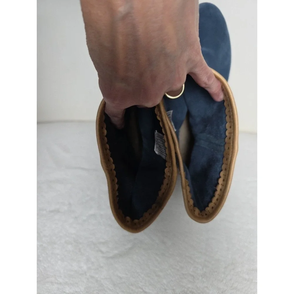 UGG Womens Cyrindra‎ Boot Size 9 Blue Suede Slouch Pull On Bootie Low Block Heel